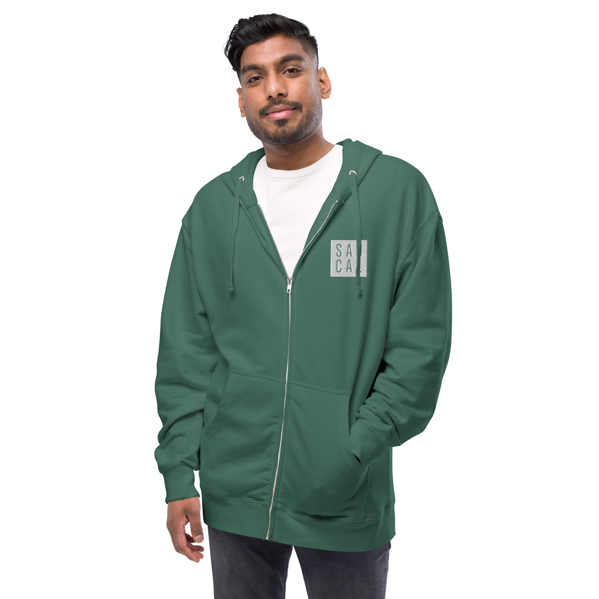 Unisex fleece zip up hoodie - Image 15