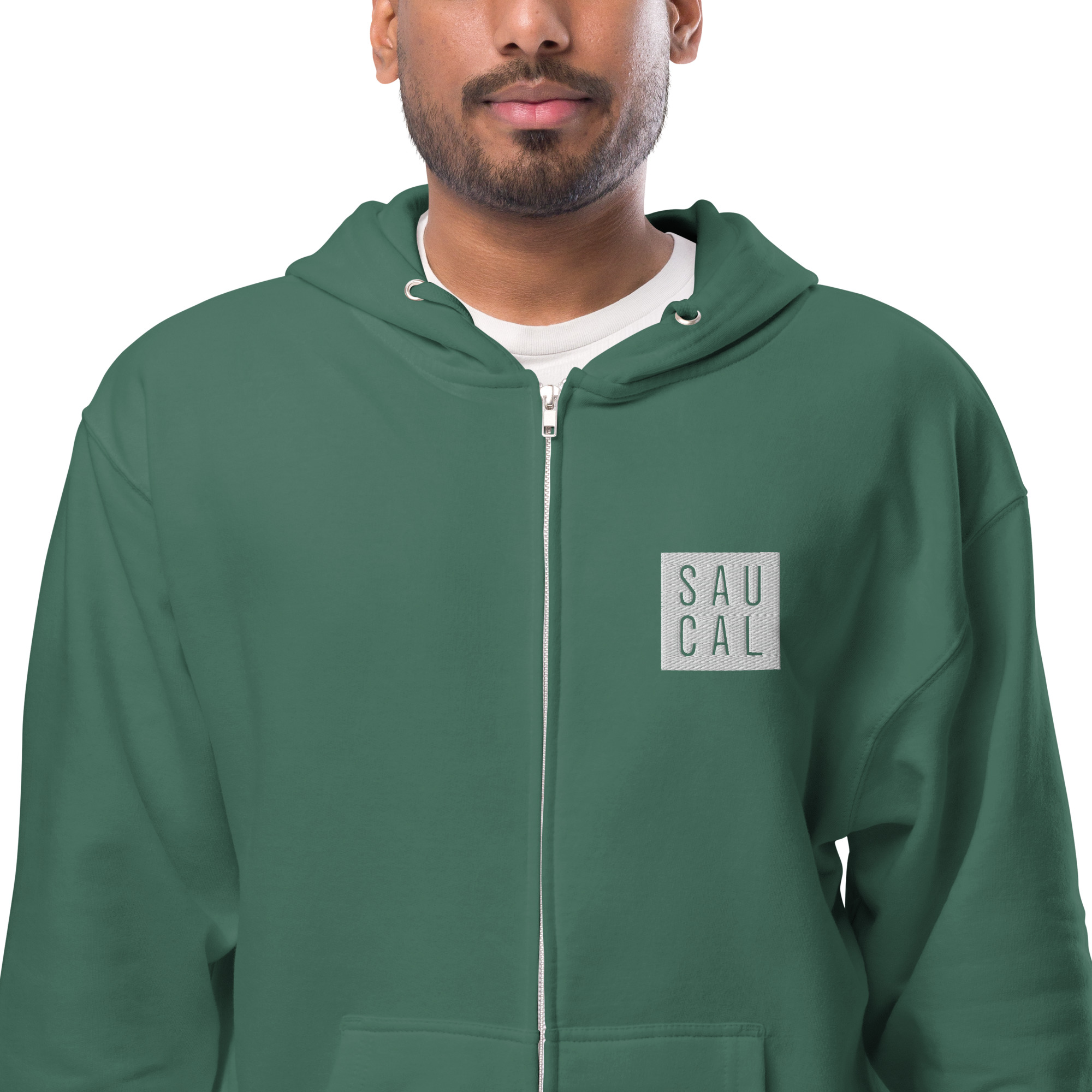 Unisex fleece zip up hoodie