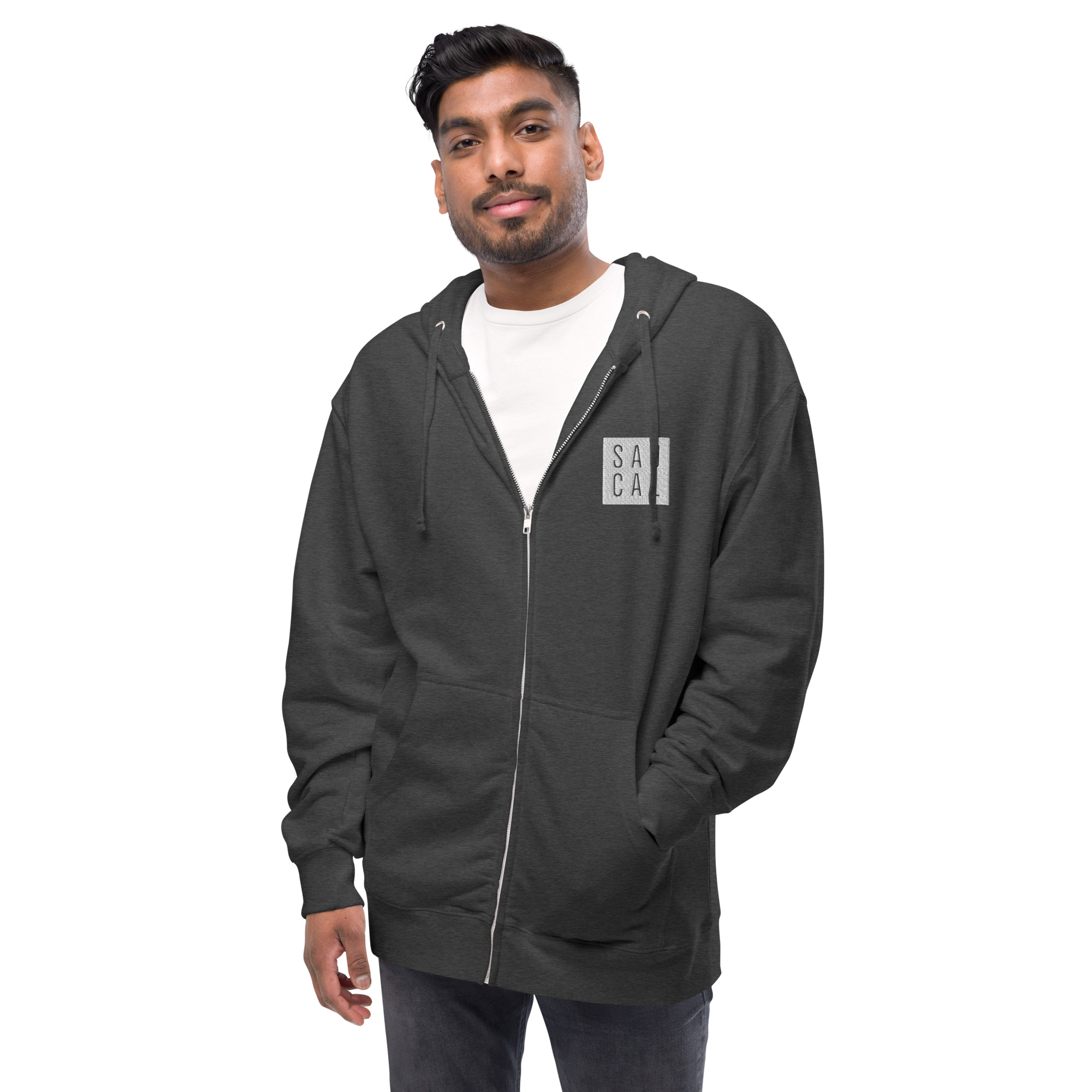 Unisex fleece zip up hoodie - Image 8